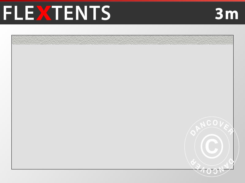 Standard sidevegg for FleXtents, 3m, Sølv