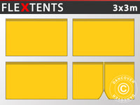 Sidevegg Sett for Quick-up telt FleXtents 3x3m, Gul