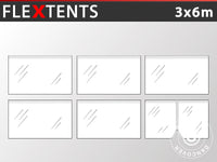 Sidevegg Sett for Quick-up telt FleXtents 3x6m, Transparent