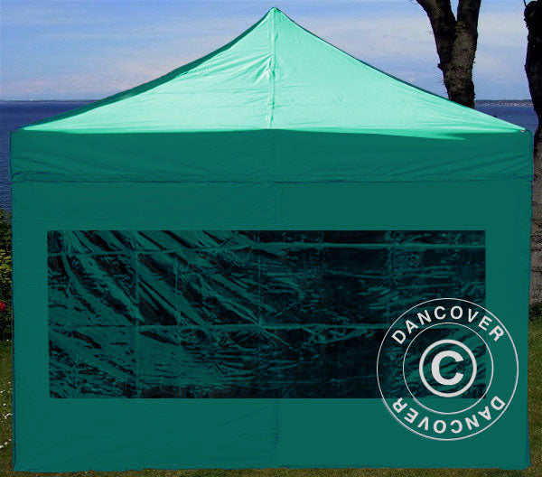 Sidevegg m/panoramavindu for FleXtents, 3m, Grønn