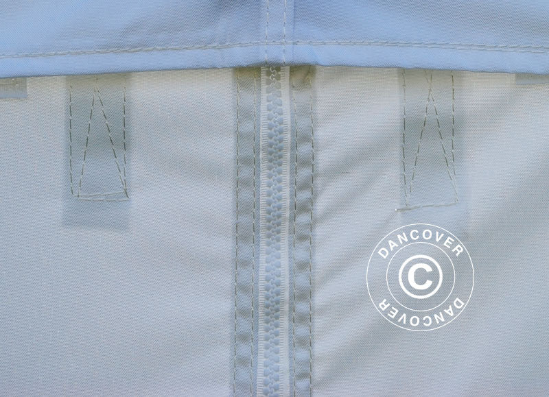 Sidevegg m/glidelås for FleXtents, 4,5m, Hvit