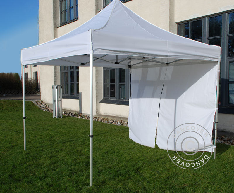 Sidevegg m/glidelås for FleXtents, 4m, Hvit