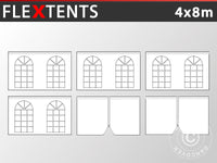 Sidevegg Sett for Quick-up telt FleXtents Vintage 4x8m, Hvit