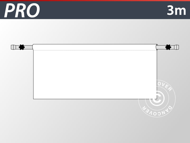 Halv sidevegg for FleXtents PRO, 3m, Hvit