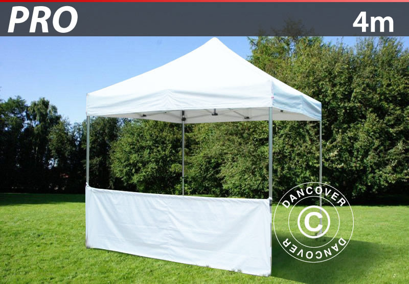 Halv sidevegg for FleXtents PRO, 4m, Hvit