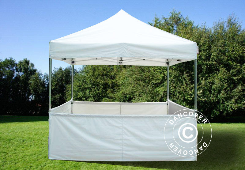 Halv sidevegg for FleXtents PRO, 4m, Hvit