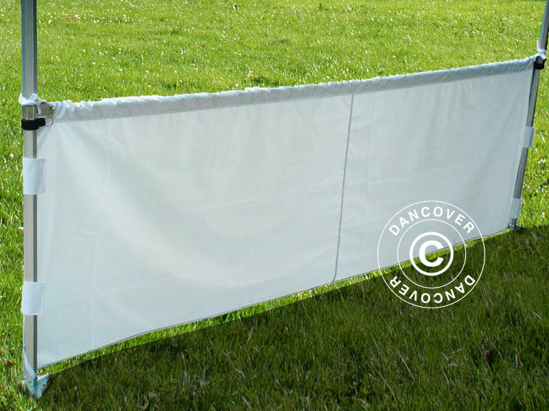 Halv sidevegg for FleXtents PRO, 4m, Hvit