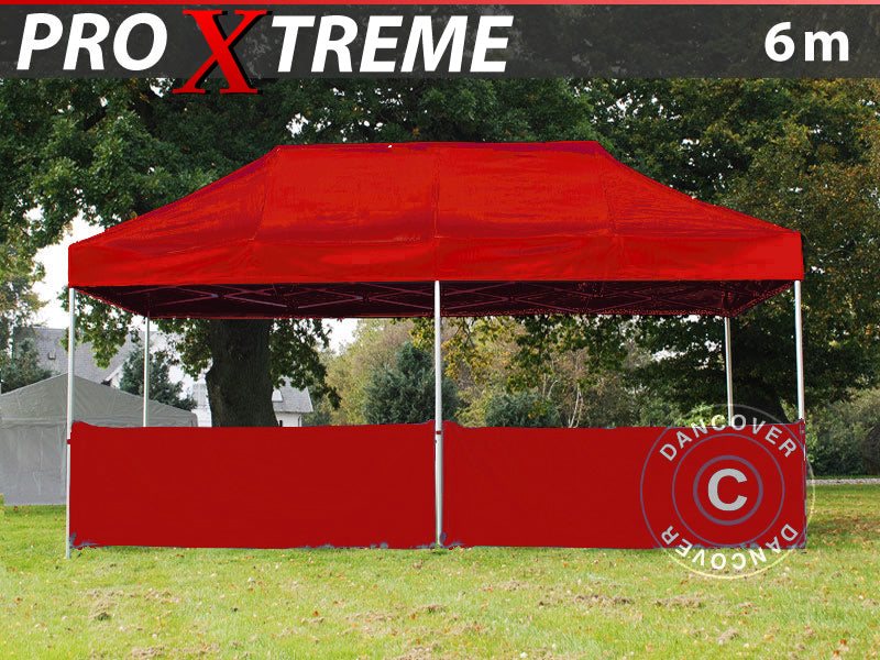 Halv sidevegg for FleXtents PRO Xtreme, 6m, Rød