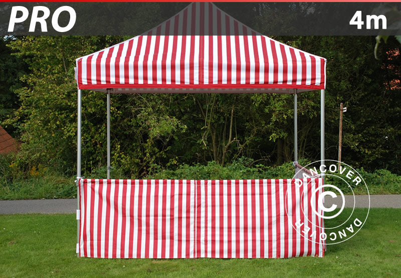 Halv sidevegg for FleXtents PRO, 4m, Stripet