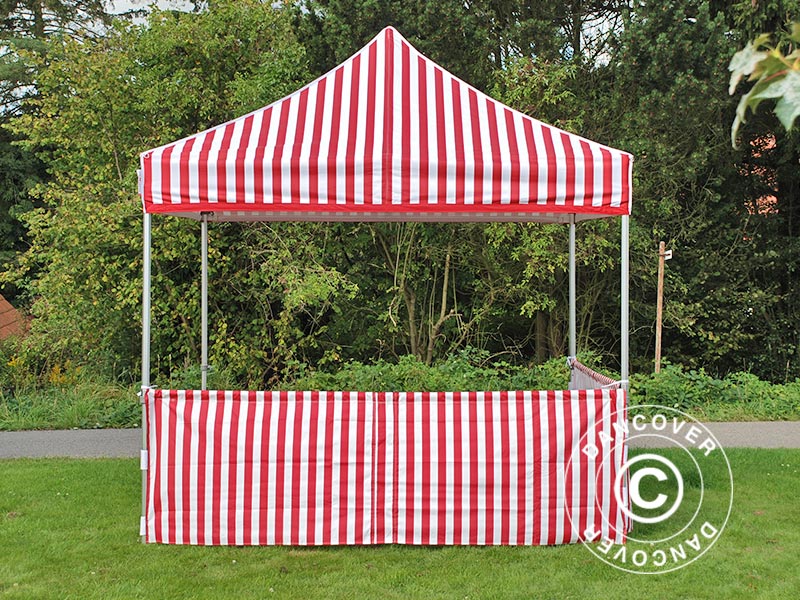 Halv sidevegg for FleXtents PRO Xtreme, 4m, Stripet