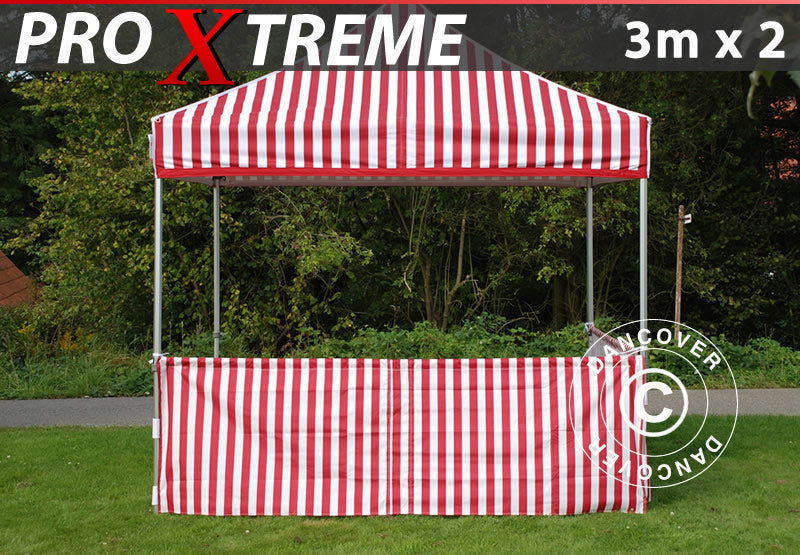 Halv sidevegg for FleXtents PRO Xtreme, 6m, Stripet
