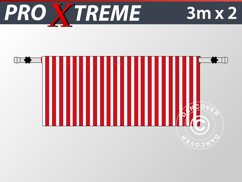 Halv sidevegg for FleXtents PRO Xtreme, 6m, Stripet