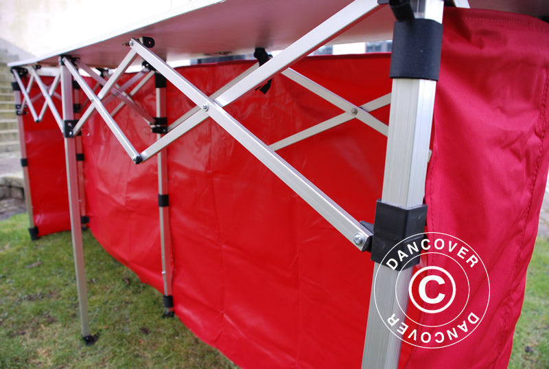 Sidepanel for FleXtents PRO klappbord, 3m, Rød