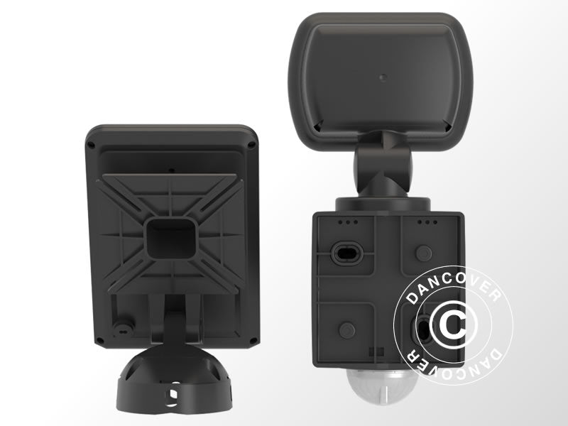 Flomlys RF3.1 LED m/solcellepanel, PIR-sensor og batteri, Svart