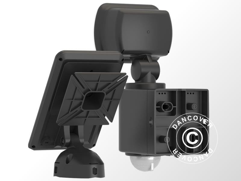 Flomlys RF3.1 LED m/solcellepanel, PIR-sensor og batteri, Svart