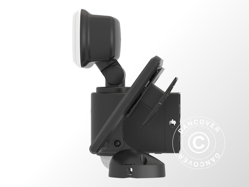 Flomlys RF3.1 LED m/solcellepanel, PIR-sensor og batteri, Svart