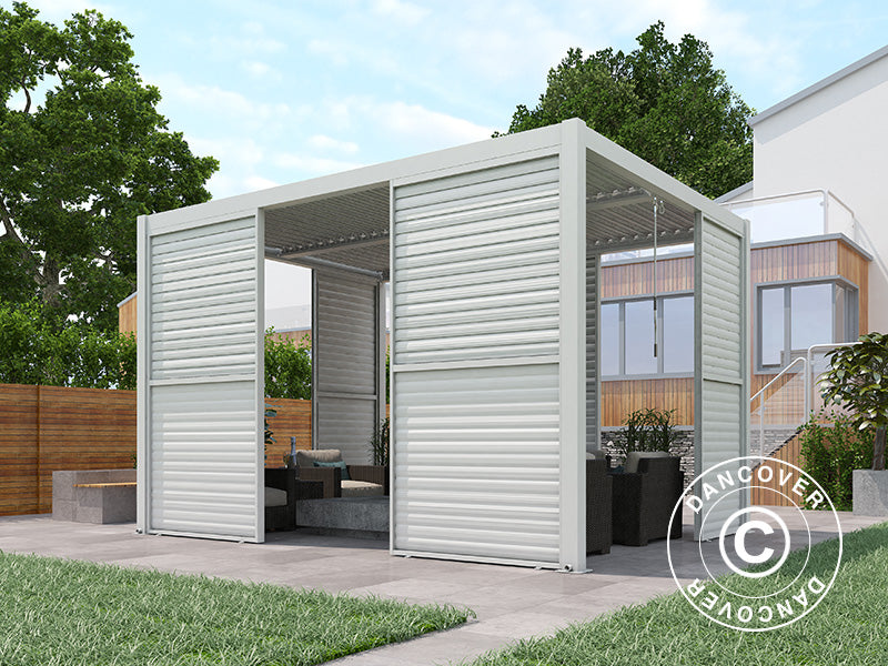 Sjalusivegg til bioklimatisk pergola paviljong San Pablo, 1,23x2,175m, Hvit