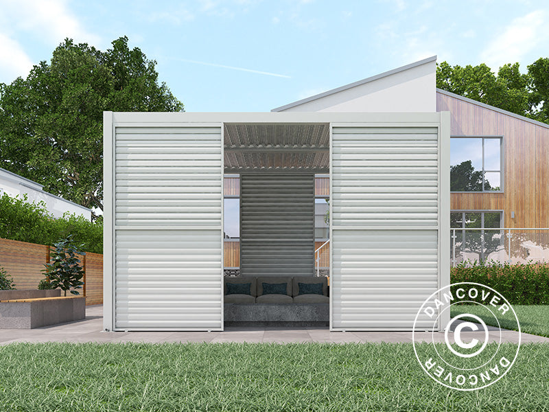 Sjalusivegg til bioklimatisk pergola paviljong San Pablo, 1,23x2,175m, Hvit