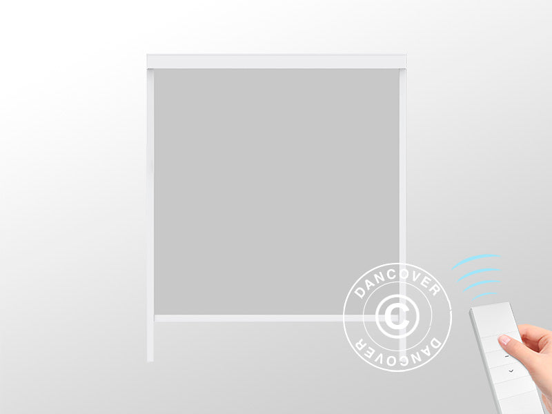 Elektrisk sideveggskjerm til bioklimatisk pergolapaviljong San Pablo, 4m, Hvit/Lysegrå