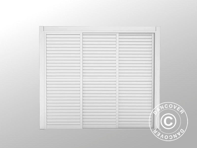 Sett med lamellskyvedører til pergolapaviljong San Pablo 3m, 0,92x2,18m, Hvit