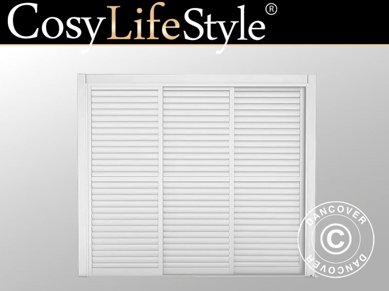 Sett med lamellskyvedører til pergolapaviljong San Pablo 3m, 0,92x2,18m, Hvit