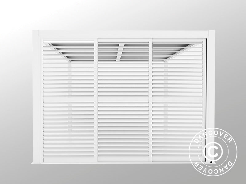 Lamellskyvedørsett til pergolapaviljong San Pablo 4m, 1,25x2,18m, Hvit