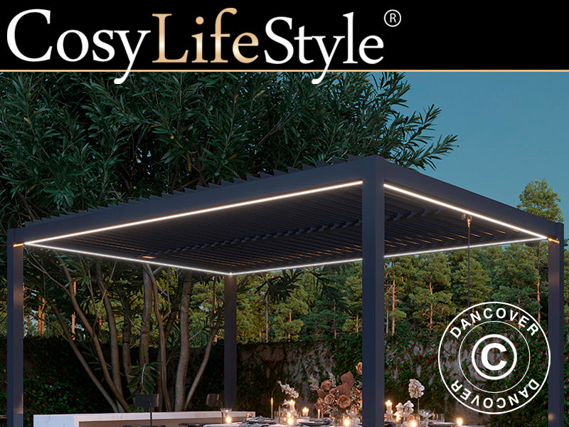 LED lyslist til San Pablo pergola 4x4m, 4 stk., Varmhvit