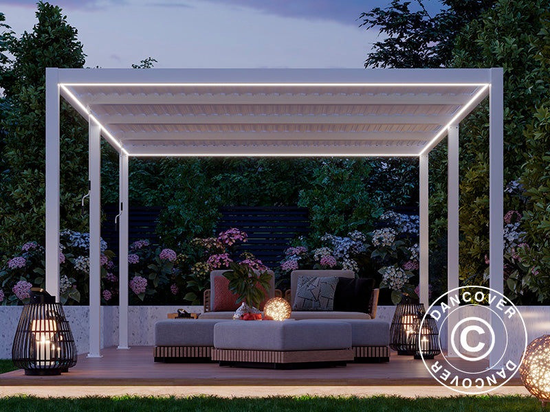LED lyslist til San Pablo pergola 4x5,8m, 6 stk., Varmhvit