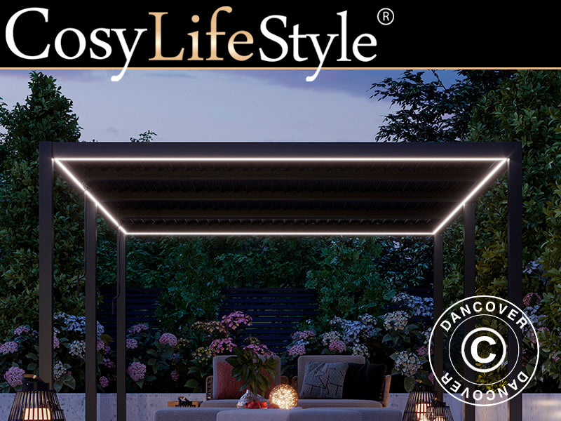 LED lyslist til San Pablo pergola 4x5,8m, 6 stk., Varmhvit