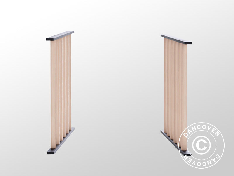 Gjerdesett til grillpergola San Juan, Svart/Tre-look, 2 stk.