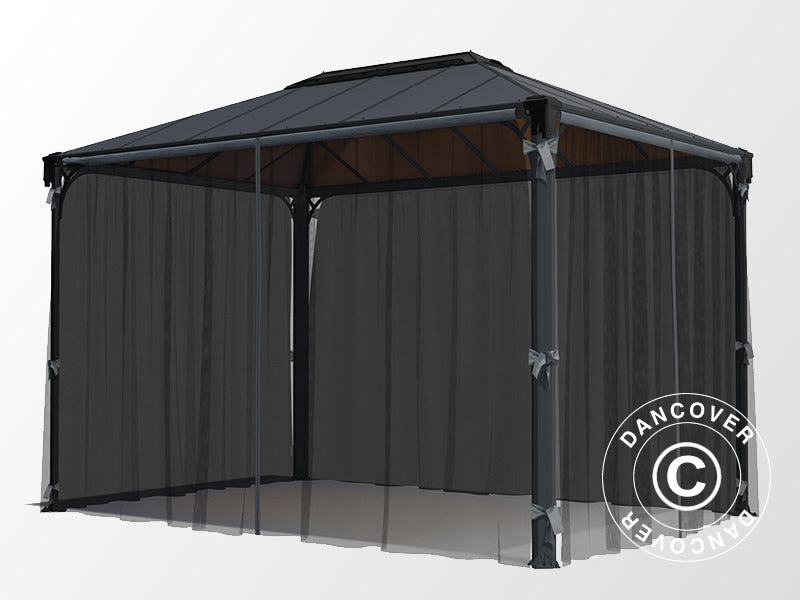 Myggnetting til paviljong Martinique, 4 stk, Black