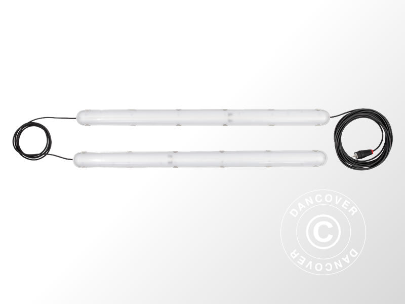 LED-armatur m/2 sammenkoblede armaturer, Hvit