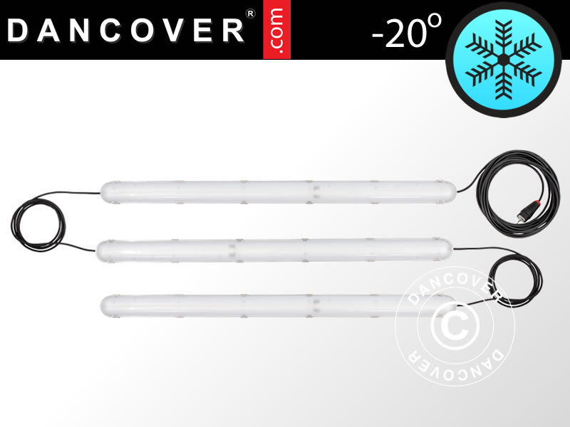 LED-armatur m/3 sammenkoblede armaturer, Hvit