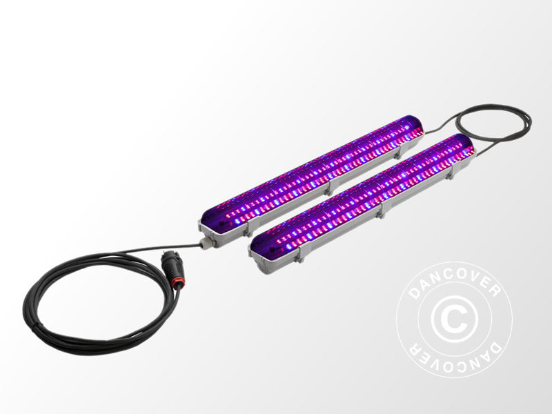 LED plantelys 0,65m, 2 lamper, Grå