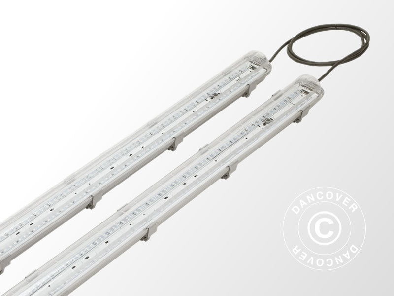 LED plantelys 1,26m, 2 lamper, Grå