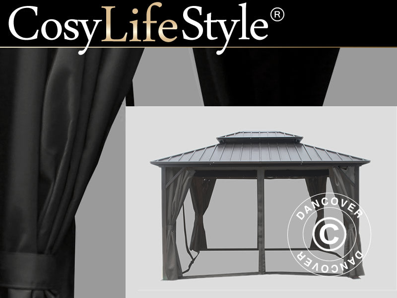 Sett med sidevegger til paviljongen San Francisco 3x3,65m, Mørk grå