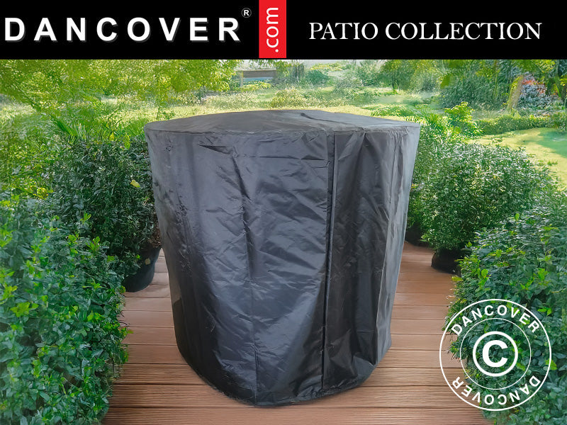 Trekk til bålfat med vedoppbevaring, Ø60x73cm, Svart