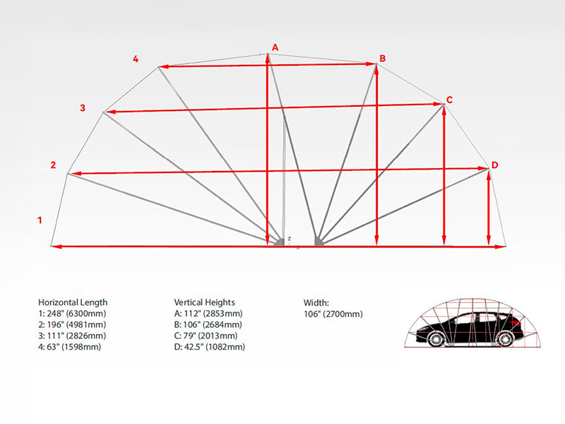 Foldegarasje (Bil), 2,8x6,4x2,65m, Grå