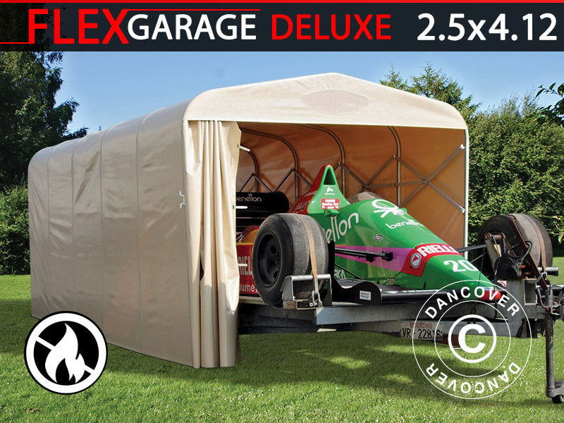 Tunnelfoldegarasje (bil), 2,5x4,12x2,15m, beige