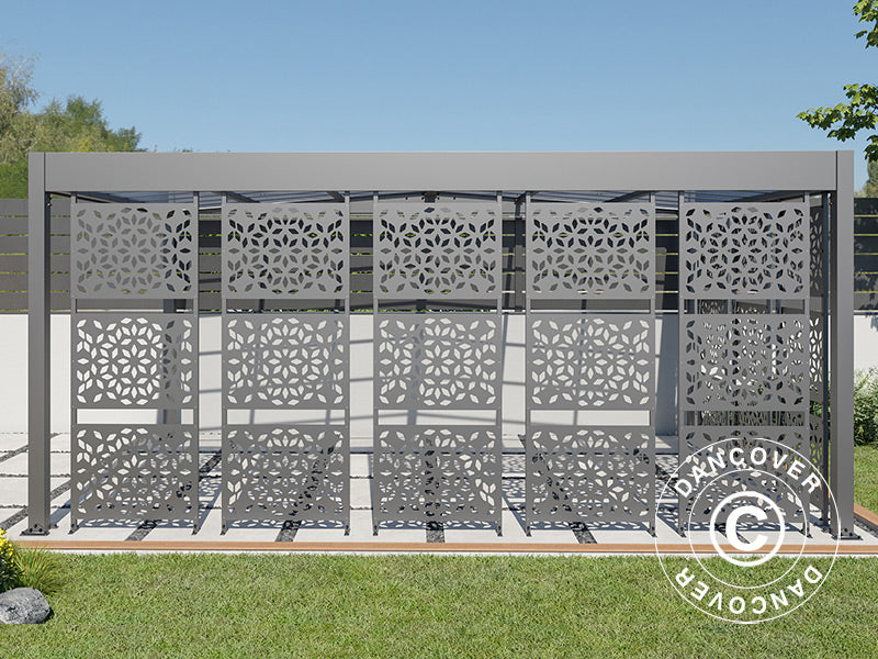 Carport, Libeccio 8 m/sidepaneler, 3,26x5,09x2,34m, Antrasitt