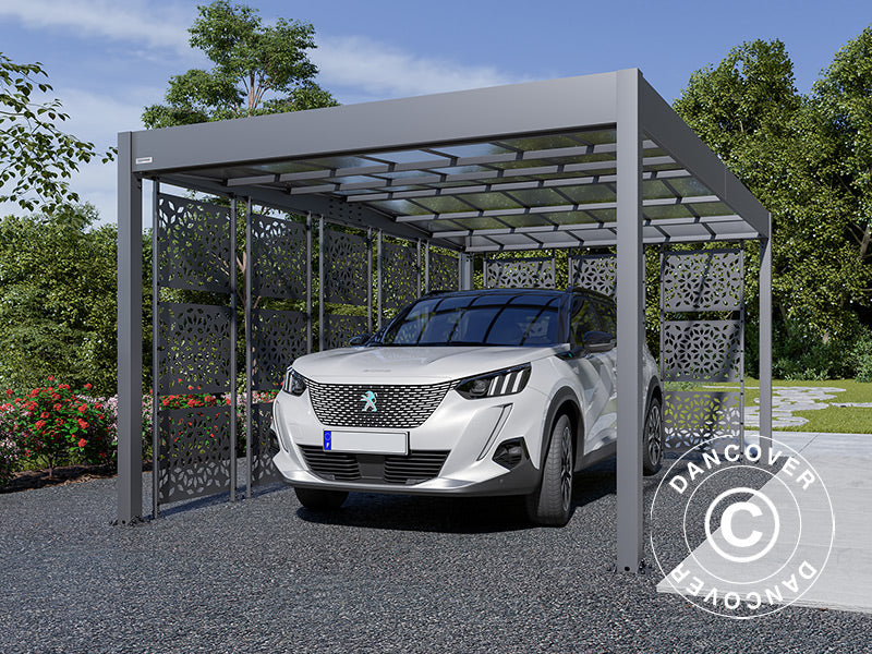 Carport, Libeccio 8 m/sidepaneler, 3,26x5,09x2,34m, Antrasitt