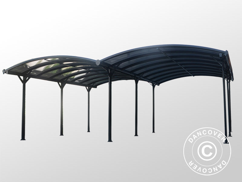 Dobbel carport Boston, 6x5,05x2,22m, Grå