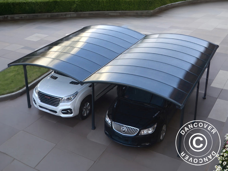 Dobbel carport Boston, 6x5,05x2,22m, Grå