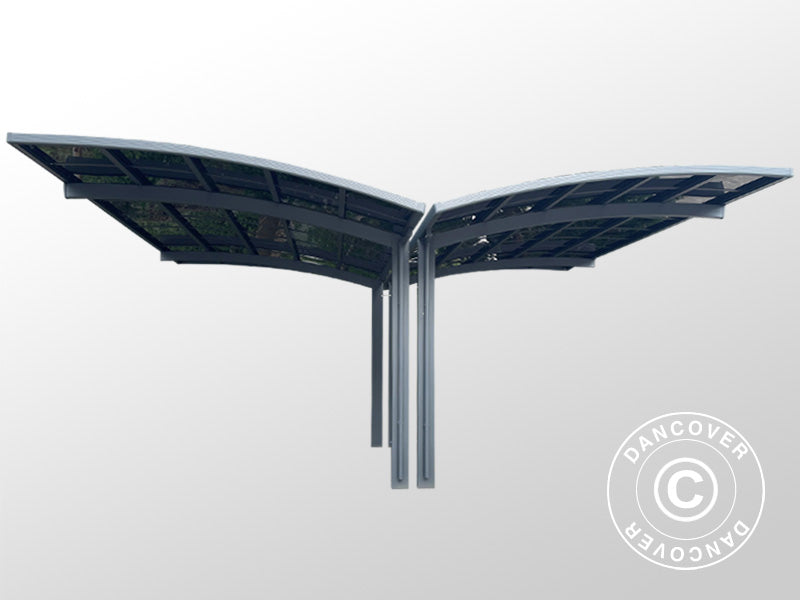 Dobbel carport Boston, 6x5x2,4m, Grå