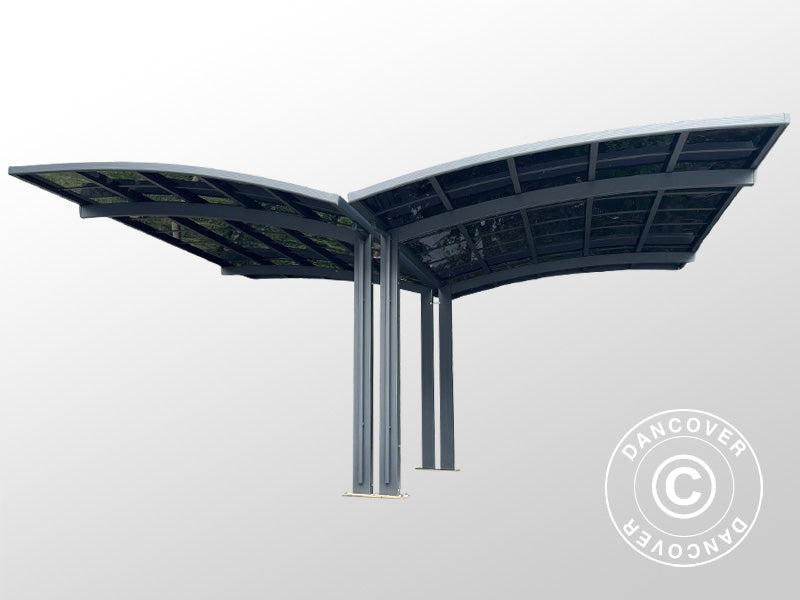 Dobbel carport Boston, 6x5x2,4m, Grå