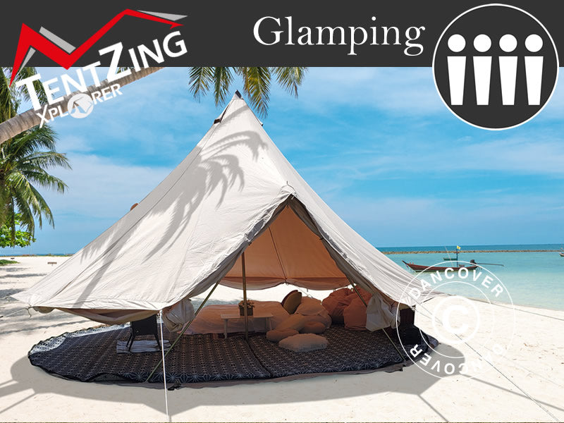Lavvo til glamping, TentZing® 4x4m, 4 personer, Sandfarget