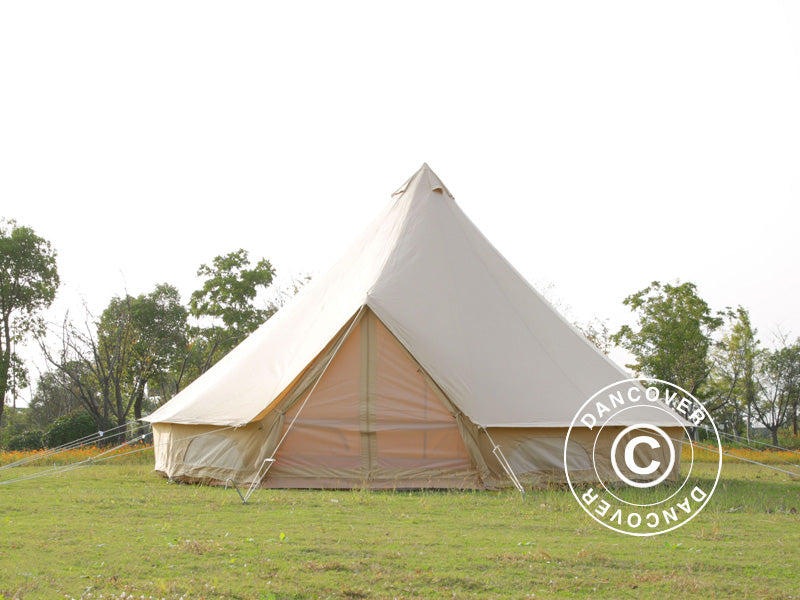 Lavvo til glamping, TentZing® 7x7m, 10 personer, Sandfarget