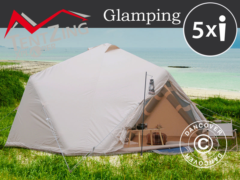 Oppblåsbart glampingtelt, TentZing®, 4x4m, 5 personer, Sand