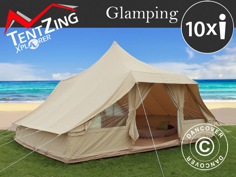 Telt for glamping, TentZing®, 4x5m, 10 personer, Sand