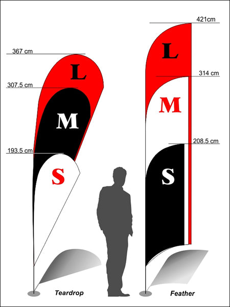 Beachflagg, tåredråpe, stor